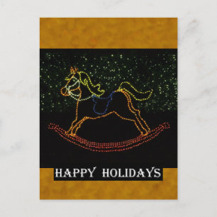 Cartão Postal De Festividades Cavalo Rocking de Natal 2016