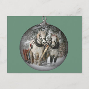 Cartão Postal De Festividades Cavalos de Natal