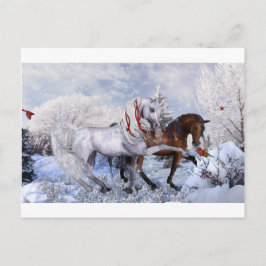 Cartão Postal De Festividades Cavalos de Natal