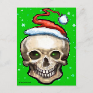 Cartão Postal De Festividades Caveira de Natal