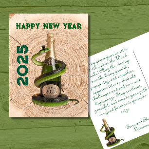 Cartão Postal De Festividades Celebração do Cobra lunar chinês em 2025