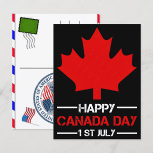 Cartão Postal De Festividades Celebração do Dia do Canadá e da Independência dos