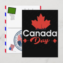 Cartão Postal De Festividades Celebração do Dia do Canadá e da Independência dos