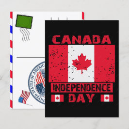 Cartão Postal De Festividades Celebração do Dia do Canadá e da Independência dos