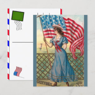 Cartão Postal De Festividades Celebração dos 250 Anos dos EUA: América 1776–2026
