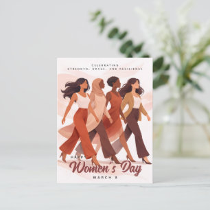 Cartão Postal De Festividades Celebração Moderna do Dia Internacional da Mulher