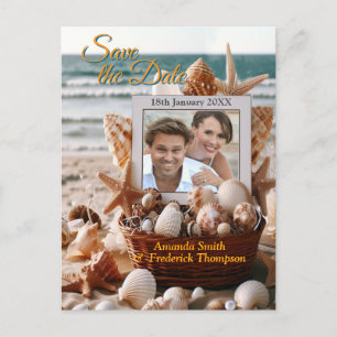 Cartão Postal De Festividades Celebrações de Casamento à beira-mar na praia
