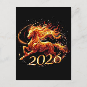 Cartão Postal De Festividades Celebrações do Ano Chinês do Cavalo 2026