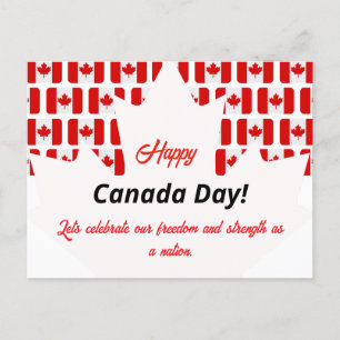 Cartão Postal De Festividades Celebrar o Dia do Canadá com o Flair Patriótico