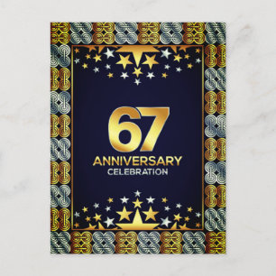 Cartão Postal De Festividades Celebre 67 Anos: Aniversário do Vovô e da Vovó