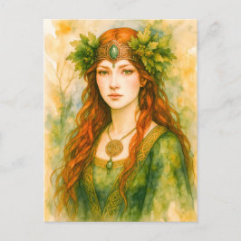 Cartão Postal De Festividades Celta com coroa de carvalho