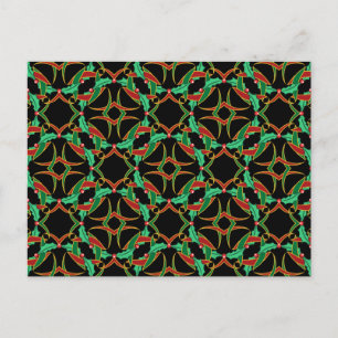 Cartão Postal De Festividades Celtic Christmas Holly Wreath Pattern