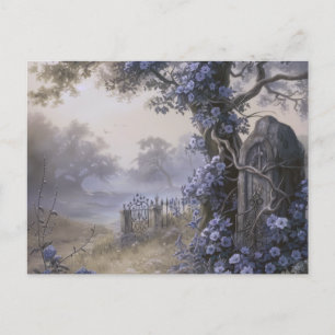 Cartão Postal De Festividades Cemitério Cemitério Azul Floral Belo Dia das Bruxa