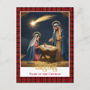 Cartão Postal De Festividades Cena de Natal do Menino Jesus no Presépio