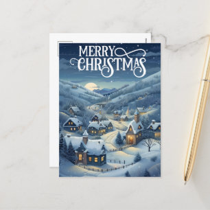 Cartão Postal De Festividades Cena de Natal Festiva adiciona mensagem
