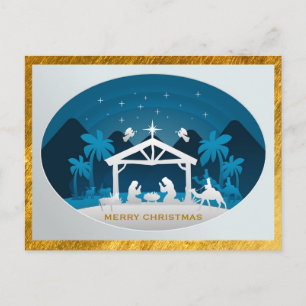 Cartão Postal De Festividades Cena de Natal Jesus Menino no Presépio