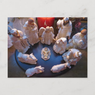 Cartão Postal De Festividades Cena de Natal Natividade Manger