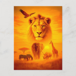 Cartão Postal De Festividades Cena do Grupo Africano da Vida Selvagem em Dupla E