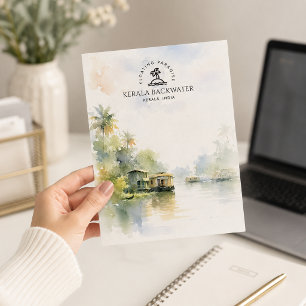 Cartão Postal De Festividades Cenário das Águas Interiores de Kerala Paraíso T