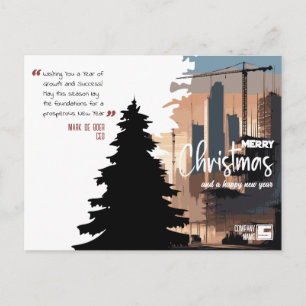 Cartão Postal De Festividades Cenas de Cidade & Construção de Árvore Arquitetura