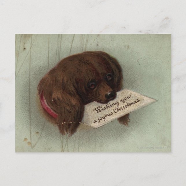 Cartão Postal De Festividades Cerca de 1860: Um cartão de Natal do Victorian (Frente)