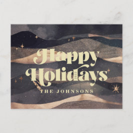 Cartão Postal De Festividades Céu de Inverno Noturno Estrelado Moderno Elegante 