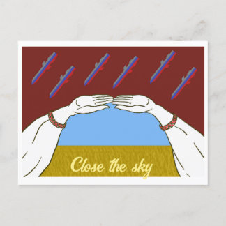 Cartão Postal De Festividades Céu de paz "amarelo e azul" na Ucrânia