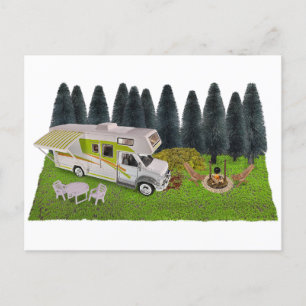 Cartão Postal De Festividades Chalé de Cabina na Floresta