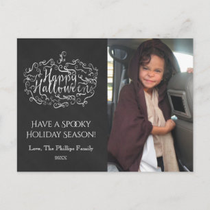 Cartão Postal De Festividades Chalkboard Pumpkin Feliz Natal Feriado