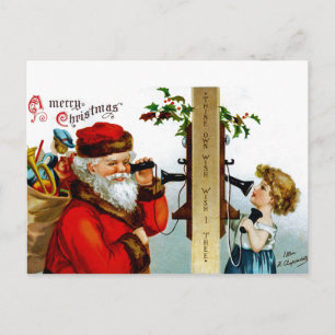 Cartão Postal De Festividades Chamada ao papai noel