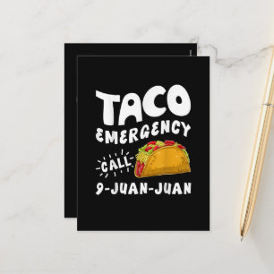Cartão Postal De Festividades Chamada de Emergência Taco 9 Juan Juan Engraçado