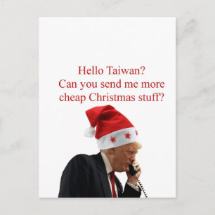 Cartão Postal De Festividades Chamada de Natal de Trump a Taiwan