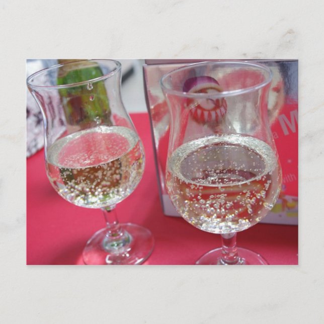 Cartão Postal De Festividades Champanhe de festas de Natal (Frente)