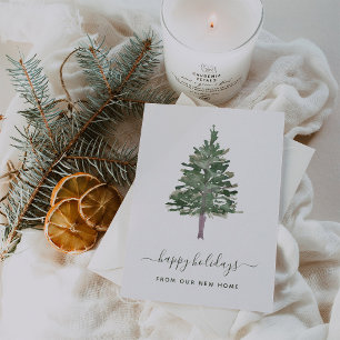 Cartão Postal De Festividades Change of Address at Christmas Simple Pine