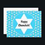 Cartão Postal De Festividades Chanukah Jelly Doughnut Juewish Stars Snowflakes<br><div class="desc">Esta fita faz uma bela adição ao seu presente Chanukah. Ou use-o com papel de cor sólida como contraste. Sacos de presentes,  caixas de favor e papel de embalagem disponíveis.</div>