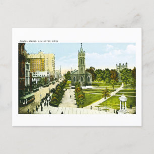 Cartão Postal De Festividades Chapel Street, New Haven, Connecticut