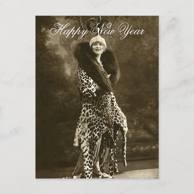 Cartão Postal De Festividades Chapéu Horrendo e Casaco Ano Novo (Frente)