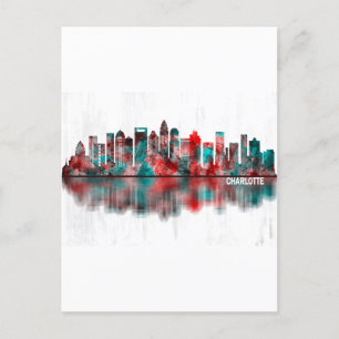 Cartão Postal De Festividades Charlotte North Carolina Skyline