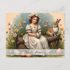 Cartão Postal De Festividades Charme Páscoal Antigo
