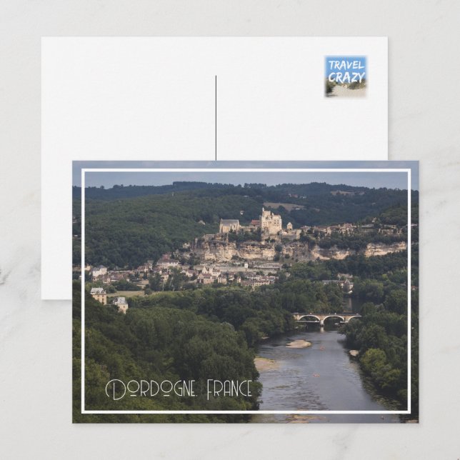 Cartão Postal De Festividades Château de Beynac, Dordogne, France (Frente/Verso)