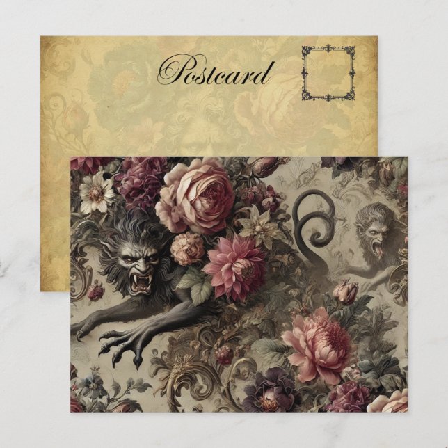 Cartão Postal De Festividades Château des Loups - Lobisomem Barroco Gótico (Frente/Verso)