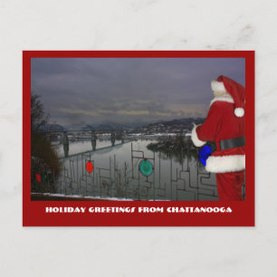 Cartão Postal De Festividades Chattanooga Santa
