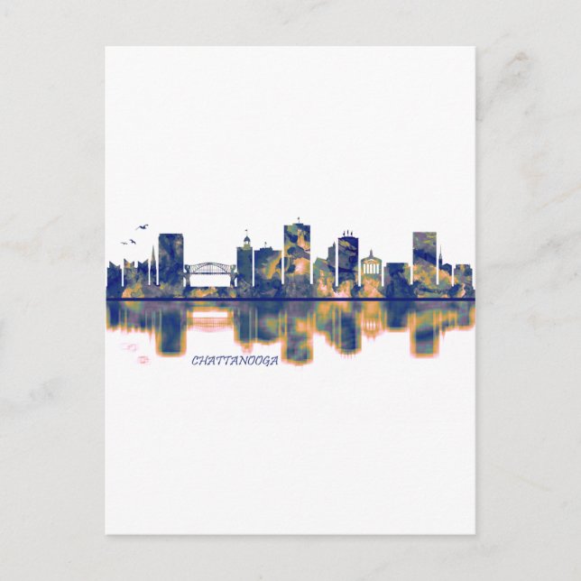 Cartão Postal De Festividades Chattanooga Skyline (Frente)