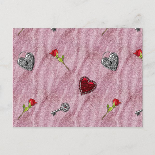 Cartão Postal De Festividades Chave do Meu Namorados Cardíaco (Frente)