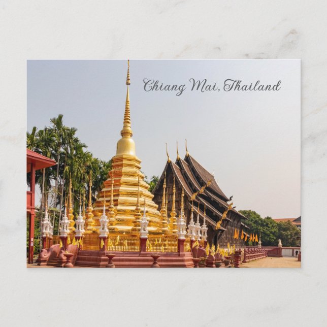 Cartão Postal De Festividades Chedi, Wat Phan Tao, Chiang Mai, Tailândia (Frente)