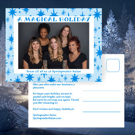 Cartão Postal De Festividades Cheerful Stars Blue Christmas Custom Business