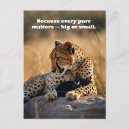 Cartão Postal De Festividades Cheetah Guardian, Kitten Heart