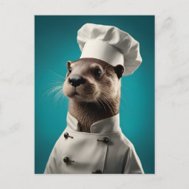 Cartão Postal De Festividades Chef Otter