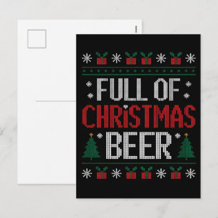 Cartão Postal De Festividades Cheio De Cerveja De Natal E Alegria De Natal Feio