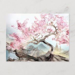 Cartão Postal De Festividades Cherry Blossom Serenade
